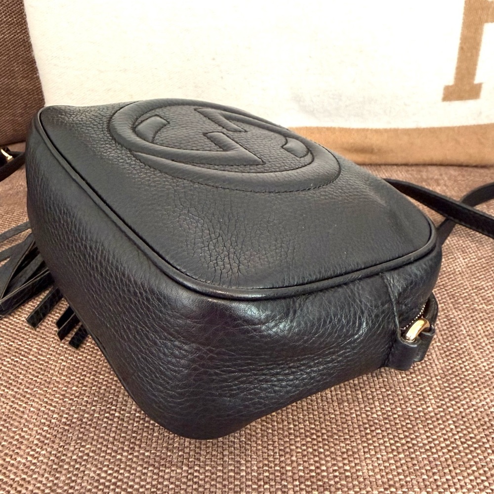 Gucci authentic disco soho crossbody bag black leather small size tassels - Picture 13 of 16